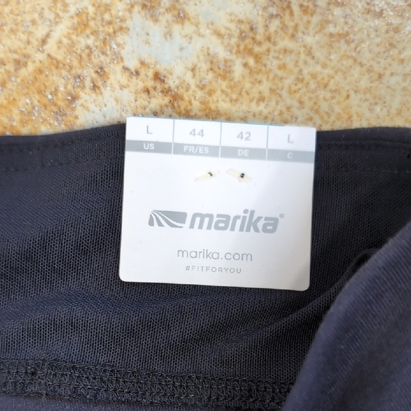 NWT Marika | Stretchy Black Bike Athletic Shorts with Wide Waistband Size L - Picture 4 of 8